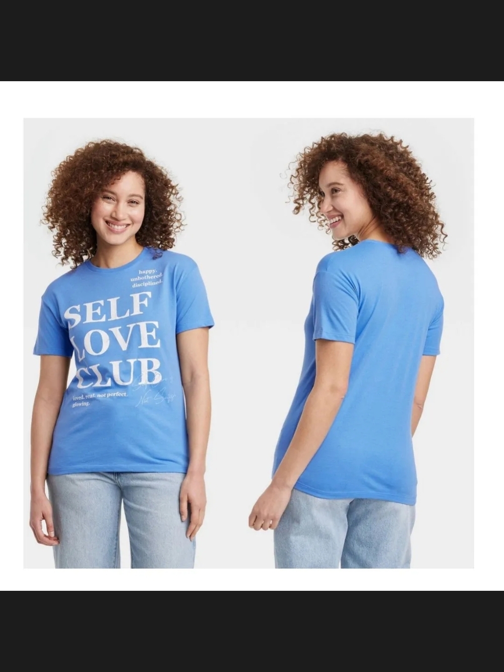 Self Love Club Blue Graphic Tee - Women's Casual Top